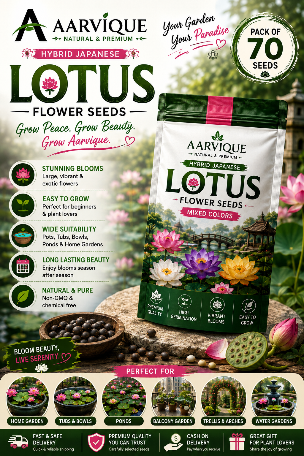 Aarvique/ premium Lotus Seeds